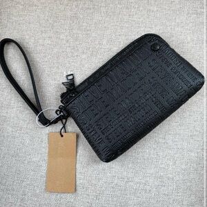 Steve Madden Textured Black Wristlet